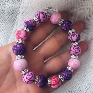 Chunky Silver Handmade Ball Stretch Bracelet NWT